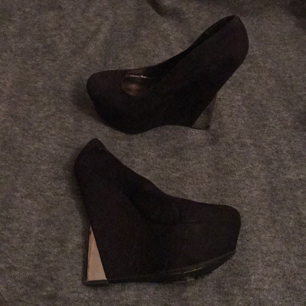 Black Suede Wedge